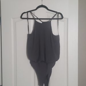 Forever 21 Gray Satin Bodysuit
